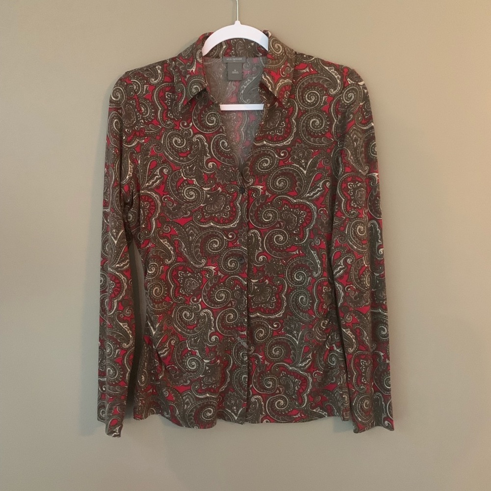 3 for $20 Ann Taylor Red and brown blouse
